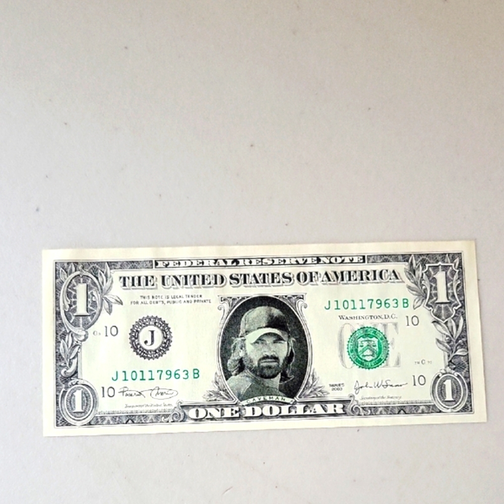 Novelty Real One Dollar Bill with Johnny Damon (MLB) Image